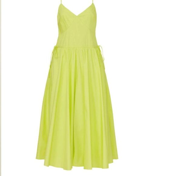Jason Wu Neon Yellow/Green Midi dress EUC/ with repair. Size 8 - Picture 5 of 10